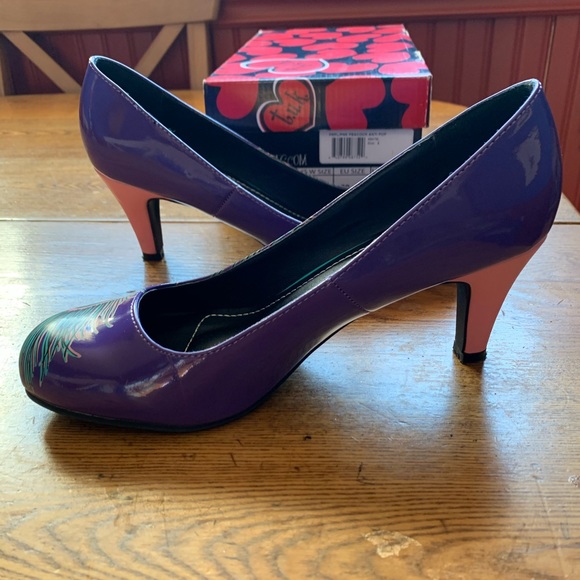 T.U.K. Prpl/pnk Peacock Anti pop heel - Picture 6 of 7